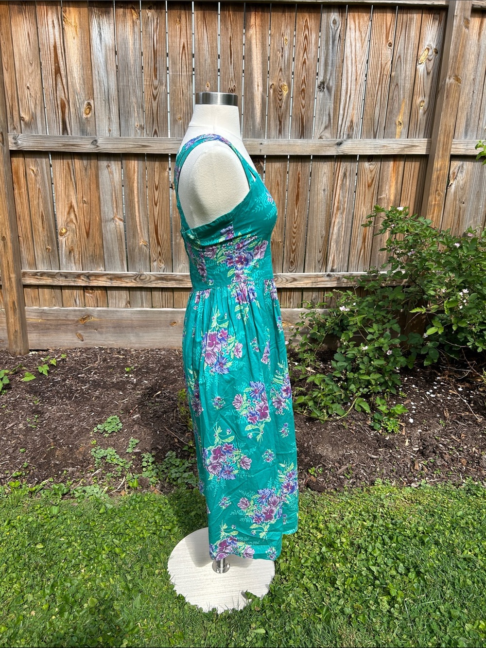 Vintage 90s Laura Ashley Floral Cotton Sundress Made in Great Britain Size 10 - Picture 4 of 12
